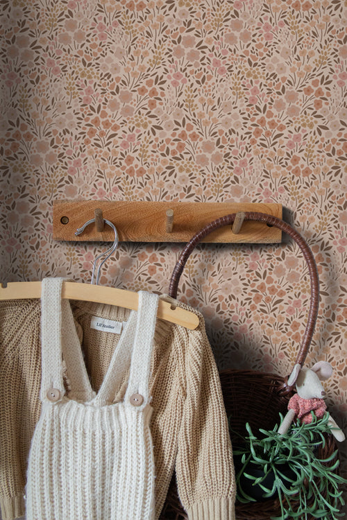 ESTAhome behang bloemetjes terracotta roze - 53 cm x 10.05 m - 139700 - vtwonen shop