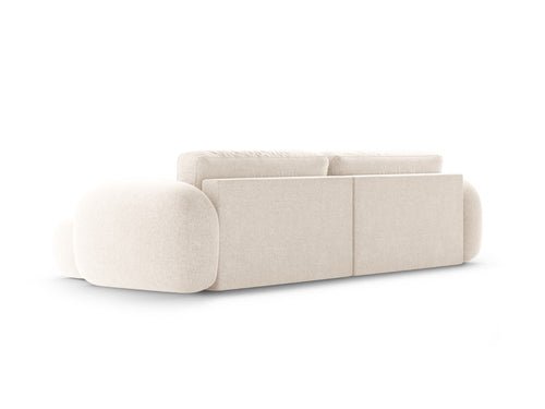 Cosmopolitan Design Omkeerbare converteerbare hoekbank met opbergdoos Tonale 4-zits, chenille lichtbeige - 149x262x88cm