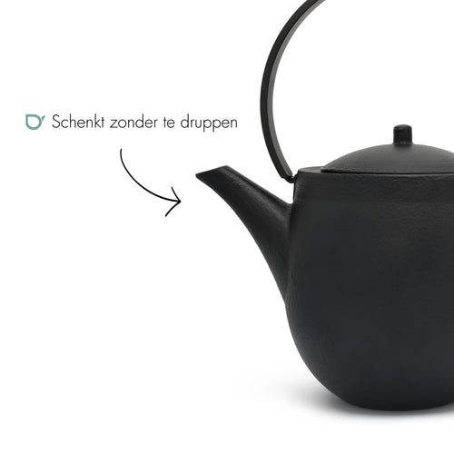 Bredemeijer - Gietijzeren theepot Sendai - 1,2 liter - Zwart - vtwonen shop