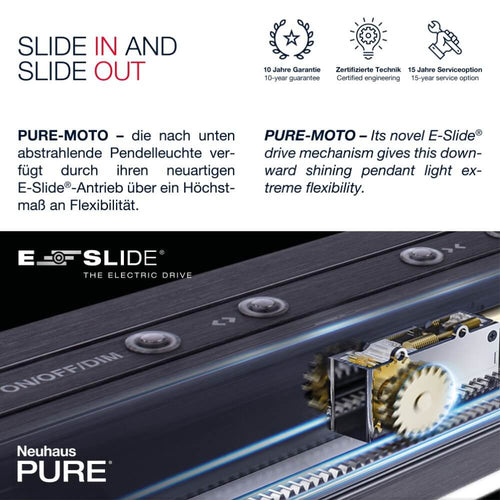 Neuhaus PURE hanglamp e-Slide - 3 lichts - 200  x 200   cm - mat chroom - vtwonen shop