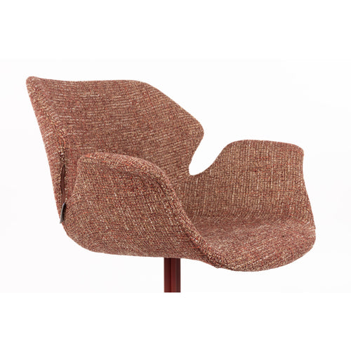 Zuiver Nikki Eetkamerstoelen Met Armleuningen Terra/ Rood - Set van 2
