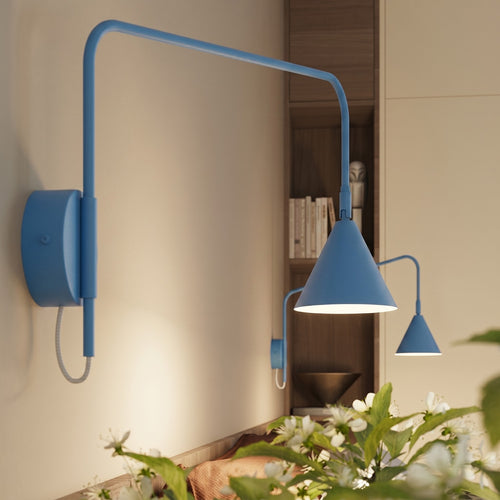 Sollux Lighting Wandlamp NOX 1 lichtblauw met schakelaar - 14x61x30cm