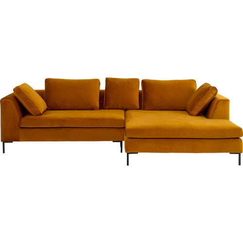 Kare Design Hoekbank Gianni 290cm rechts fluweel goud