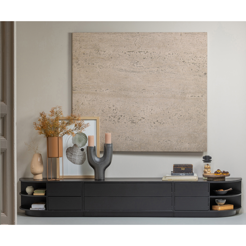 WOOOD tv-meubel rond links Finca - Zwart - 40x78x40