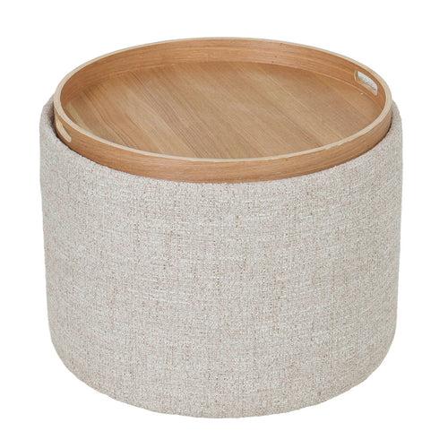 DÉJA Living Salontafel Zara - Rond Beige/Naturel - Incl. Opbergruimte - Ø55cm - vtwonen shop