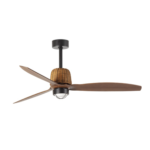 Faro Weaver Weaver 128cm Smart Plafondventilator Mat Zwart, Walnootkleurige Bladen 3000K