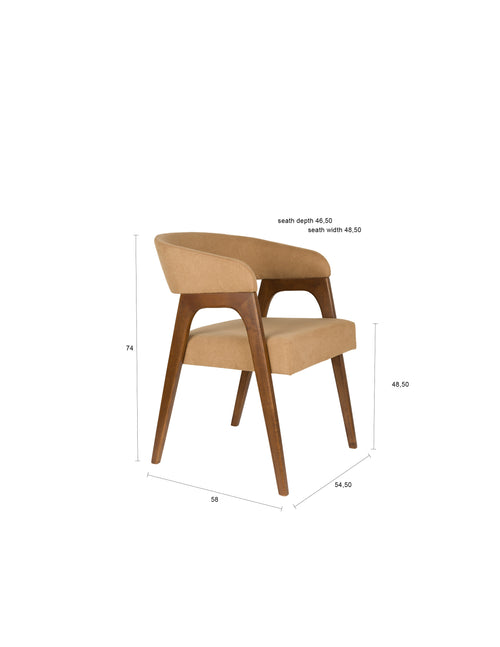 Dutchbone Adamello Eetkamerstoelen  Beige - Set van 2 - vtwonen shop