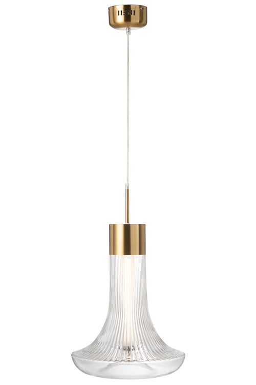 J-Line hanglamp - metaal - transparant/goud - LED lichtjes