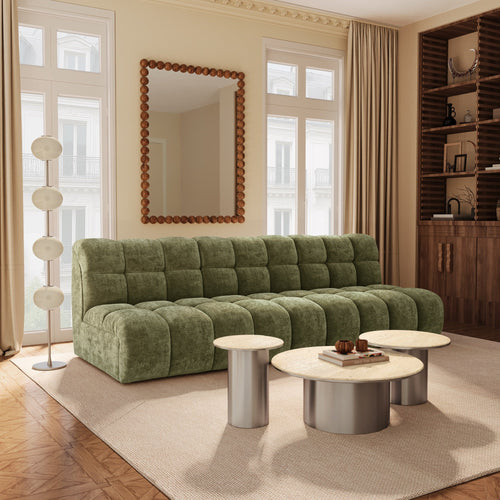 Premium Interiors - Bank SEVEN - gegaufreerd fluweel vintage groen 243cm