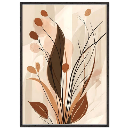 Artfulprints Poster met Lijst Boho – Autumn growth   - 70x100 cm - Bruin