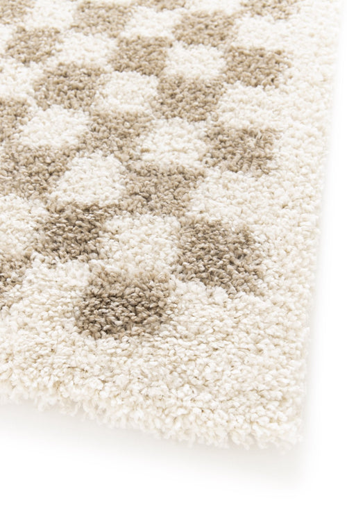 AFK Living vloerkleed Checkers - shaggy - beige - 160 x 213 cm - vtwonen shop