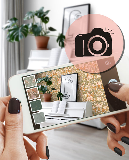 ESTAhome behang vintage bloemen in art nouveau stijl warm oranje en vergrijsd groen - 50 x 900 cm - 131175 - vtwonen shop