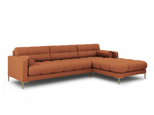 Cosmopolitan Design rechter hoekbank Bali 5-zits, structurele stof, baksteen - 185x293x75cm