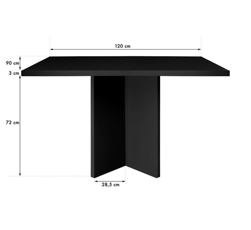 Really Nice Things - eettafel Mathilda - MDF - rechthoekig - 120x90 cm - zwart - vtwonen shop