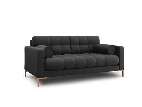 Cosmopolitan Design Bank Bali 2-zits, structurele stof, donkergrijs - 96x152x75cm