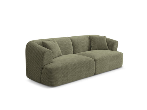 Cosmopolitan Design Modulaire bank Campi 3-zits, ribfluwelen mosgroen - 90x220x70cm