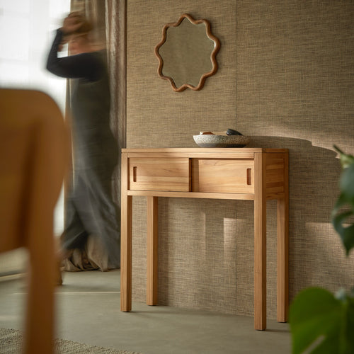 Tikamoon Massief teakhouten console 80 cm - Naturel