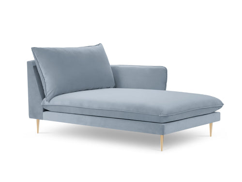 Cosmopolitan Design rechter chaise longue Vienna flueel, lichtblauw - 170x110x95cm