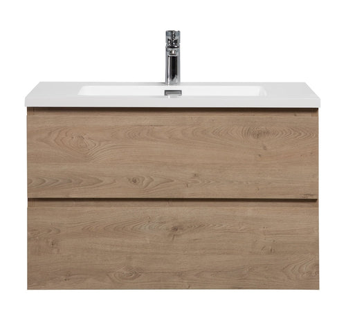 Badplaats Badkamermeubel Set Angela 80 cm – Kastanje Eiken – Badmeubel met Wastafel