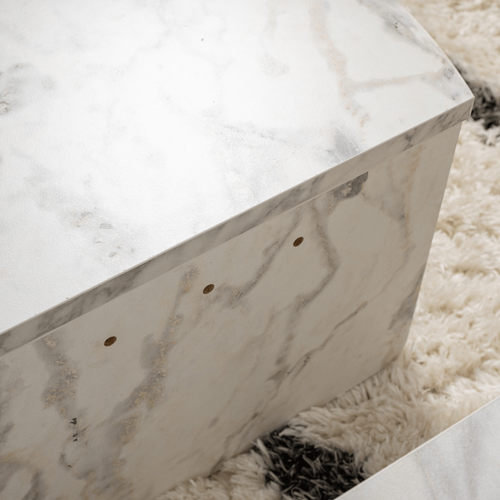 Calicosy - ORION Set van 2 salontafels - Licht hout - 90x90x35 cm