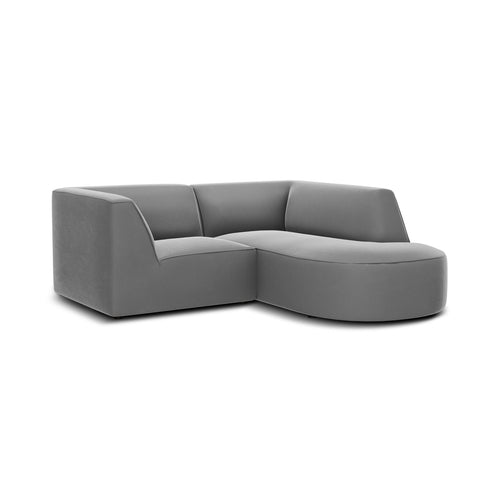 Cosmopolitan Design - Modulaire hoekbank rechts Siena 3-zits, flueel grijs - 180x186x69cm