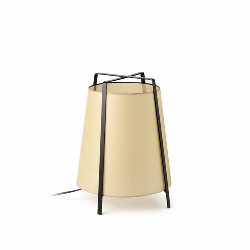 Faro Akane - 1 Light Tafellamp Zwart met Beige Kap, E27