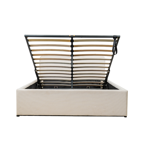 Calicosy - Opbergbed LIVY - Beige hoofdbord - 88x170x215 cm