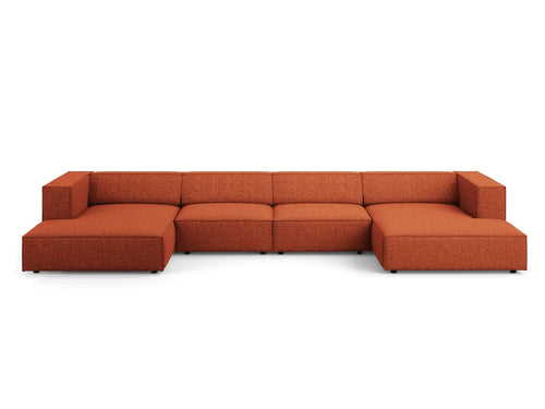 Cosmopolitan Design Panoramische bank Arendal 6-zits, chenille, terracotta - 166x364x70cm