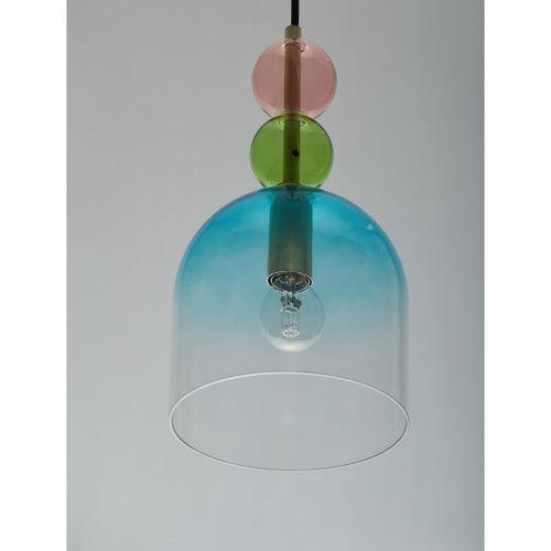 Nova Luce MURANO Dome hanglamp voor aan het plafond, glanzend lichtgroen, blauw, roze, zandgoud, E14 fitting, 1x5W
