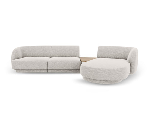 Micadoni Rechte modulaire bank Miley 3-zits, structurele stof geld - 178x303x70cm