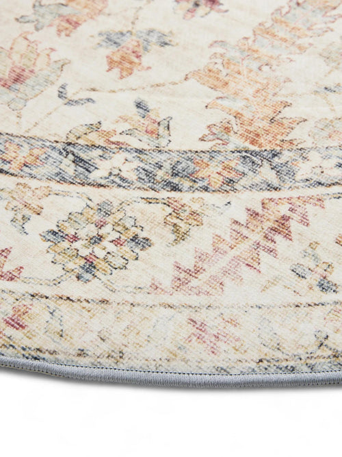 benuta wasbaar vloerkleed George - veelkleurig/beige - ø 120 cm