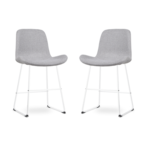 Nolon Nino-Fé Barkrukken Set van 2 - Lichtgrijs - Wit - 65 cm