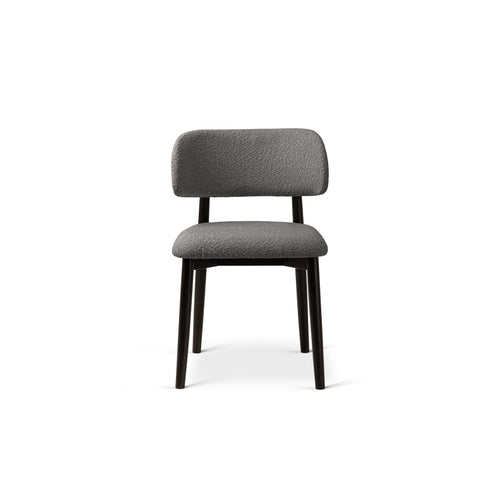 Set van 2 stoelen met gesp Evan boucle donkergrijs - 51x49.5x77cm