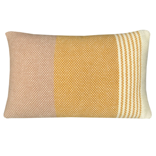 Malagoon kussen Festivity - geel, oker, offwhite - 35x60cm 100% wol