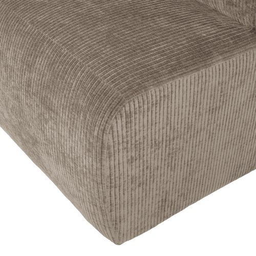 WOOOD eetbank 84 cm rugleuning Mojo Base - Rib - Donkerzand - 83x84x76