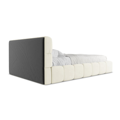 LaMiaSofa Bed met opbergruimte Roma - chenille stof - beige - 160x228x82