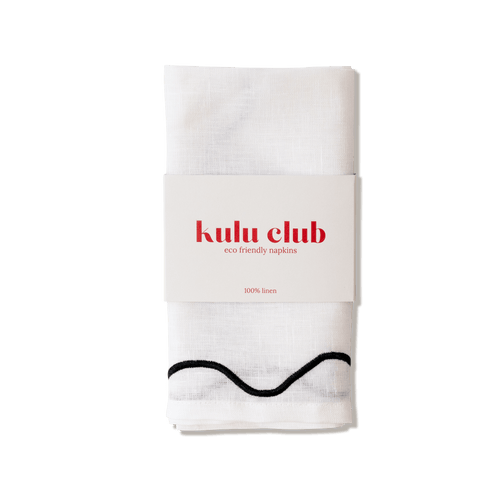 Kulu Club servetten wavy - 100% linnen - wit - set van 2 - vtwonen shop