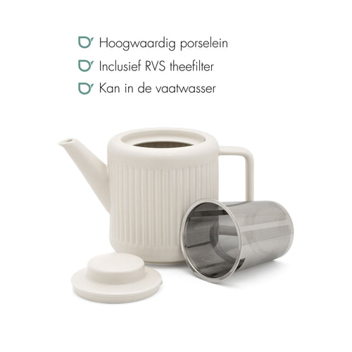 Bredemeijer - Theepot Skagen 1,2L wit - vtwonen shop