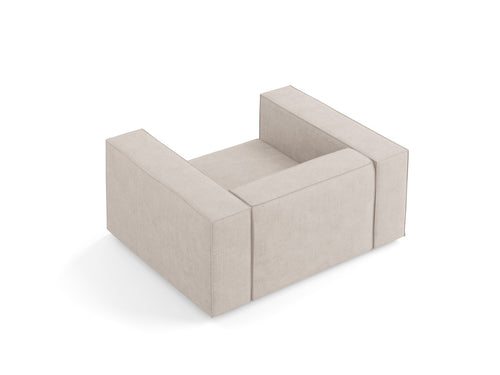 Cosmopolitan Design Fauteuil Arendal chenille met ribbeleffect, donkerbeige - 102x124x70cm