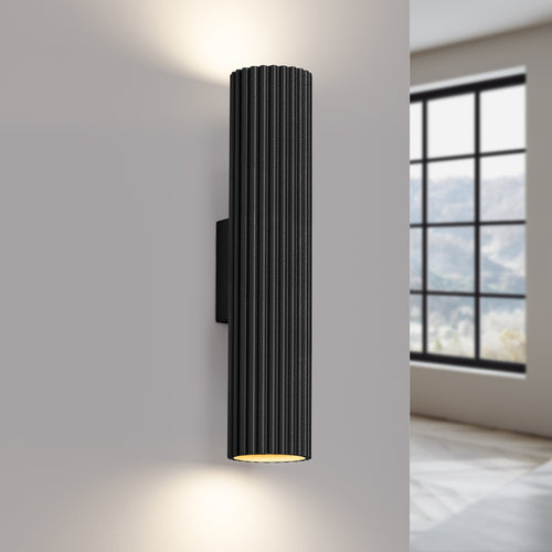 Sollux Lighting Wandlamp KARBON 30 zwart - 6,5x8,5x30cm