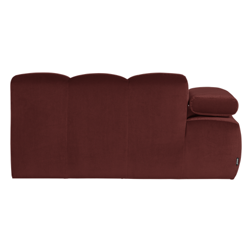 WOOOD 1,5-zits bank arm links Mojo - Velvet - Kastanjebruin - 74x164x97