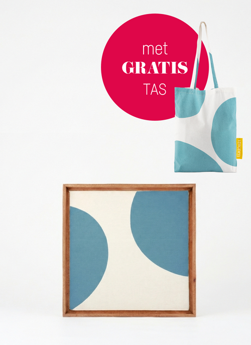 vtwonen - Wanddecoratie - Stippen - Hout - Lichtblauw - 60x80cm
