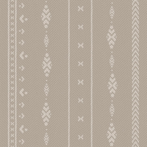 Sanders & Sanders behang etnisch motief donker beige en wit - 53 cm x 10 m - 640522