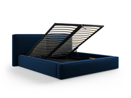 Micadoni Opbergbed met hoofdeinde Jodie 180x200cm, flueel, koningsblauw - 228x234x108cm