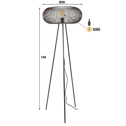 Duverger® vloerlamp Filter - metaal - gouden soldeerplekken - vtwonen shop