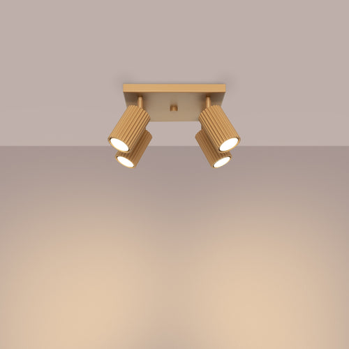 Sollux Lighting Plafondlamp KARBON 4 goud - 25x25x16,5cm