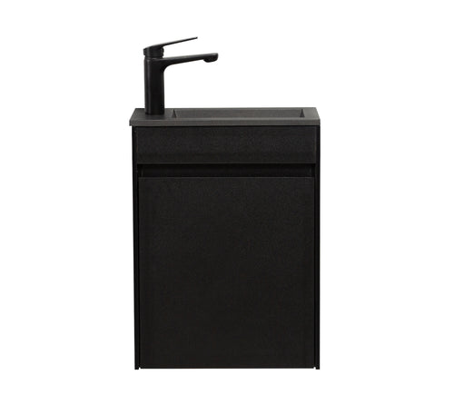 Badplaats Toiletmeubel Sinta 40 x 22 cm - Zwart - Fonteinmeubel met Zwarte Wastafel
