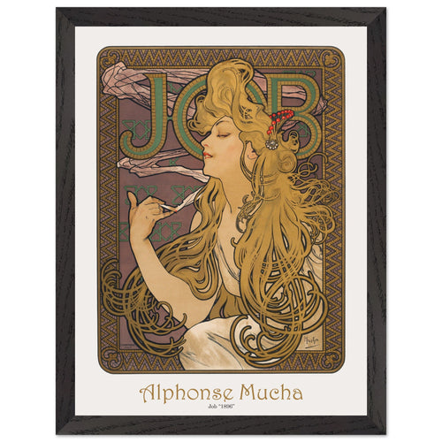 Artfulprints Poster met Lijst Alphonse Mucha - Job   - 30x40 cm - Bruin