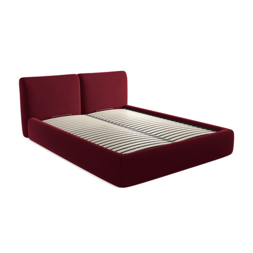 LaMiaSofa Bed met opbergruimte Milano - velours - bourgondië - 180x228x82
