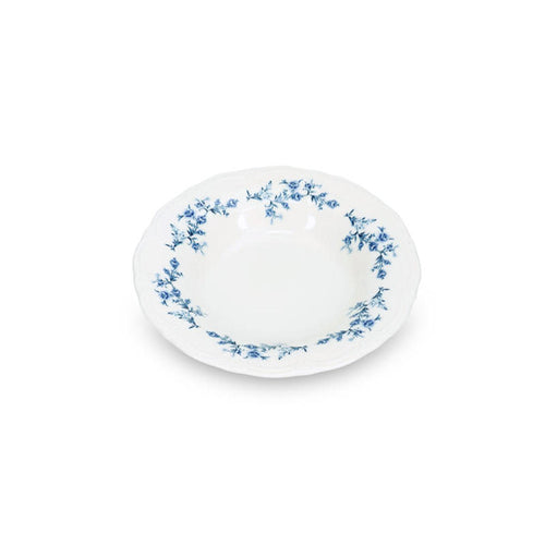 Bonbistro - Diep bord 23,5/14xH4cm blue flower Retro - Set van 6